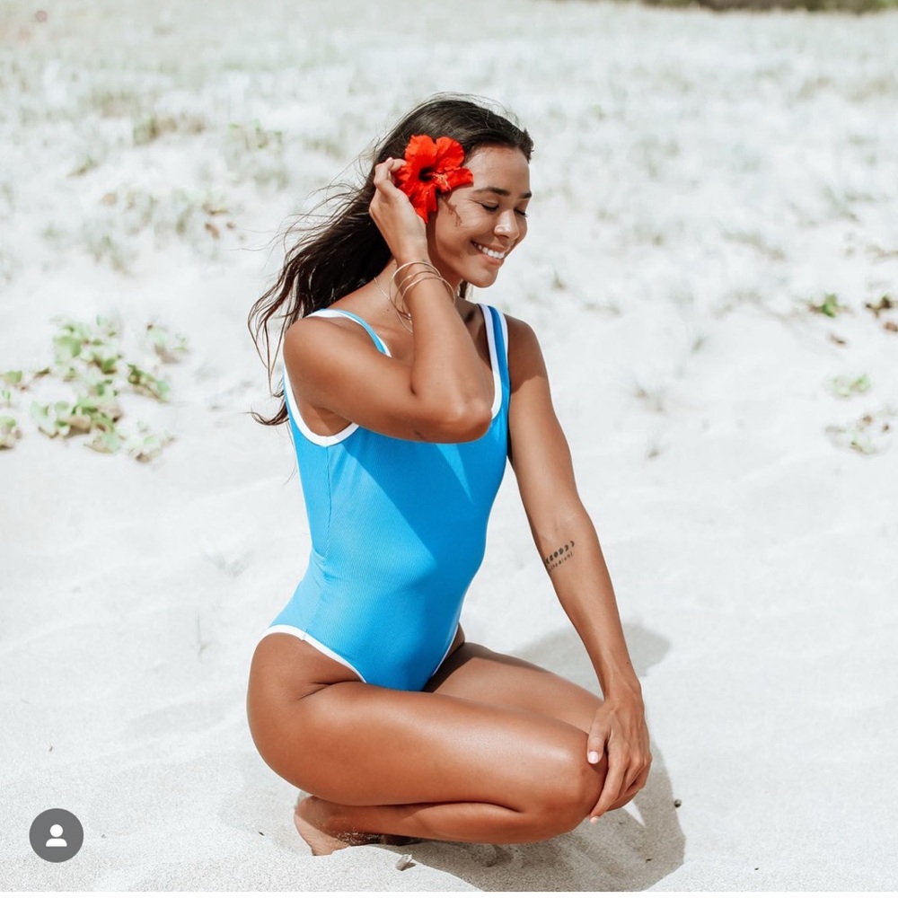 Classic Scoop One-Piece Swimsuit in Bright Blue